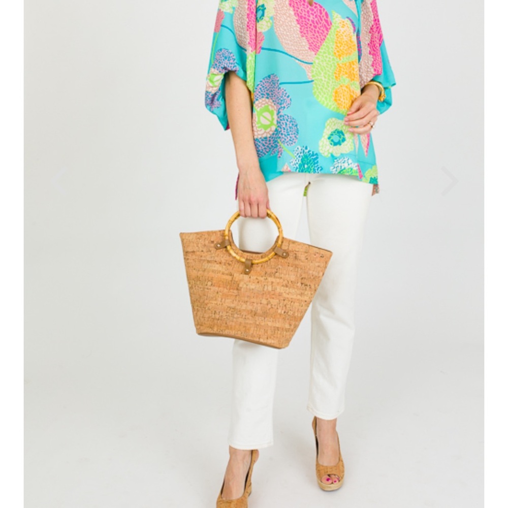 Umgee Pink and Blue Blouse Elegant Top